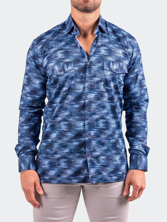 Maceoo Stretch Shirt | Denim Resistance0328 Blue
