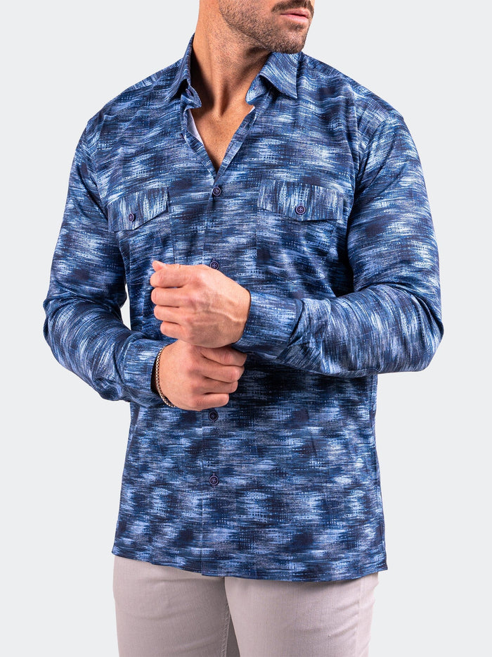 Maceoo Stretch Shirt | Denim Resistance0328 Blue