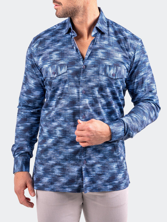 Maceoo Stretch Shirt | Denim Resistance0328 Blue
