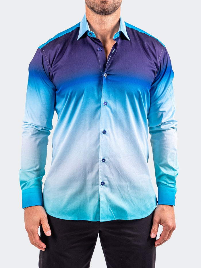 Maceoo Stretch Shirt | Fibonacci Resistance0310 Blue