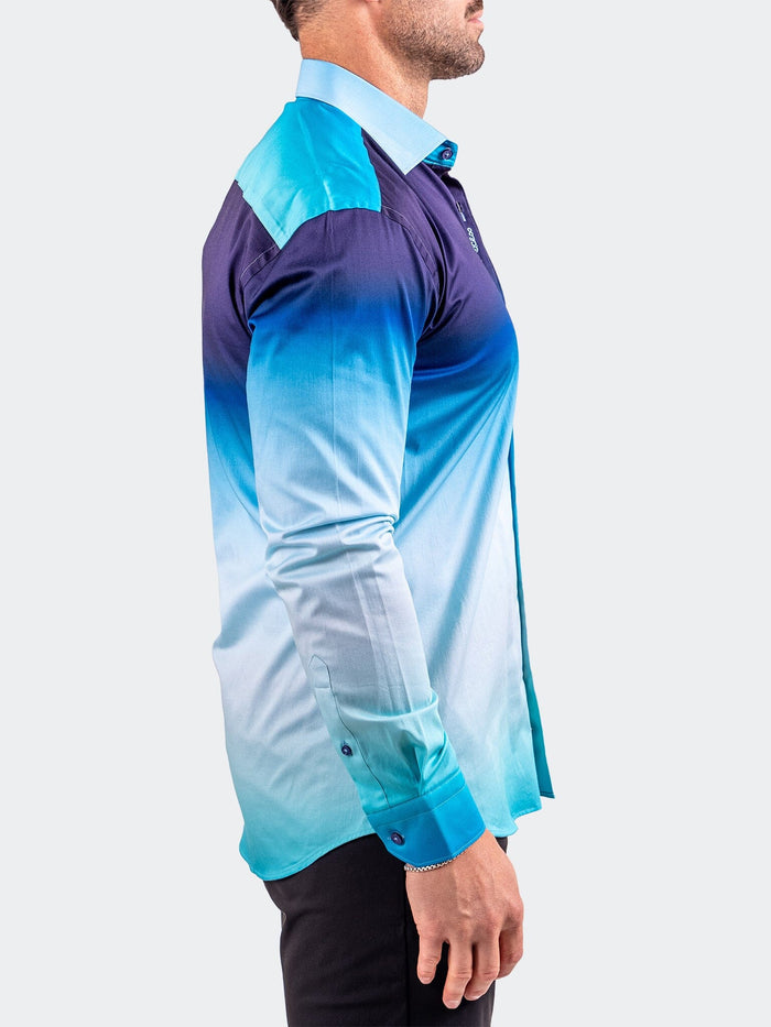 Maceoo Stretch Shirt | Fibonacci Resistance0310 Blue
