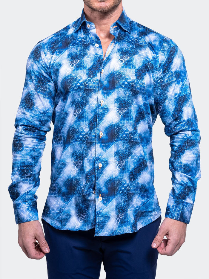 Maceoo Stretch Shirt | Fibonacci Resistance0336 Blue