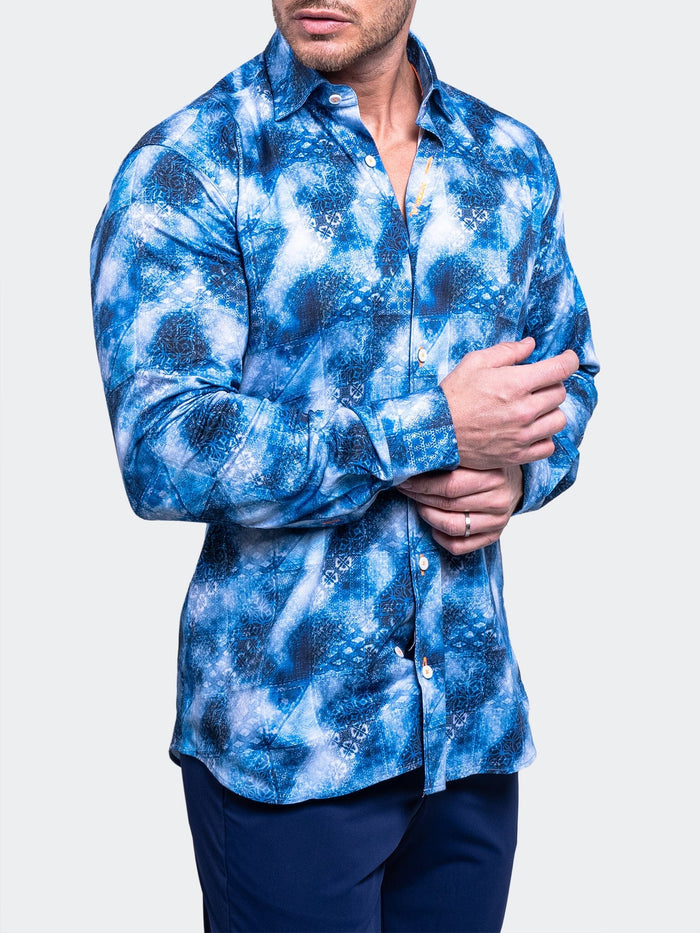 Maceoo Stretch Shirt | Fibonacci Resistance0336 Blue