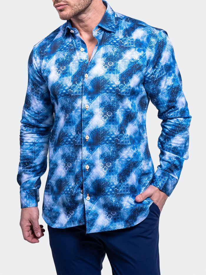 Maceoo Stretch Shirt | Fibonacci Resistance0336 Blue