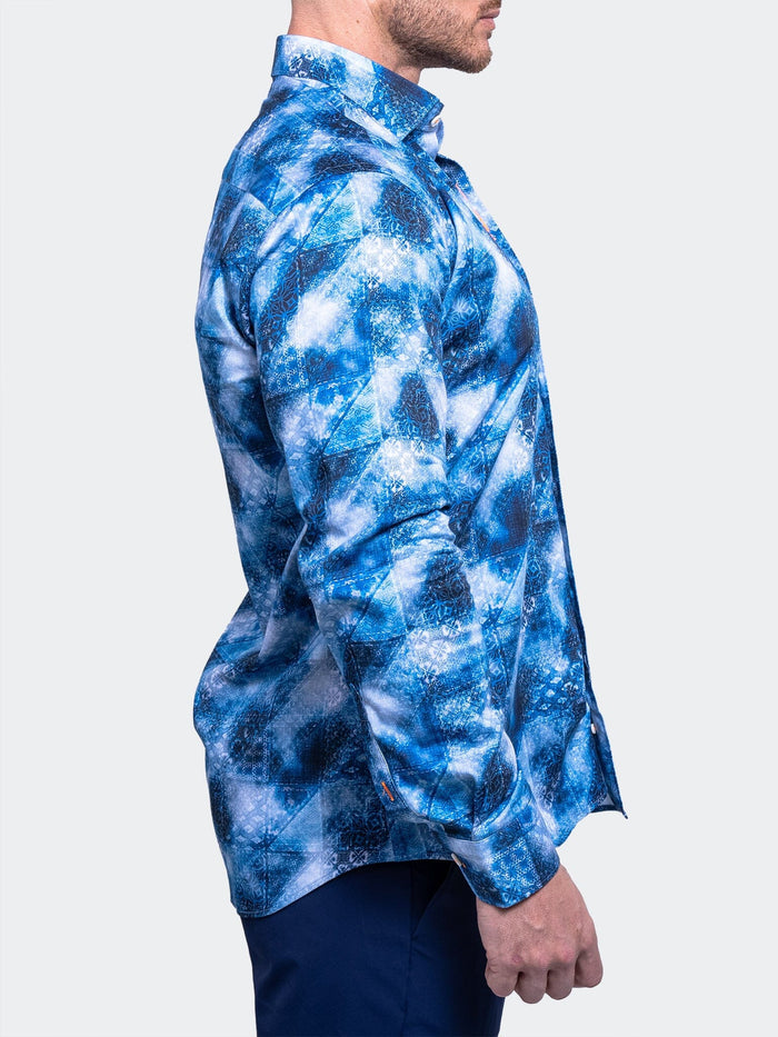 Maceoo Stretch Shirt | Fibonacci Resistance0336 Blue