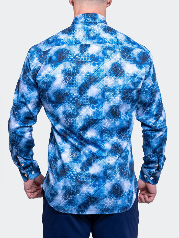 Maceoo Stretch Shirt | Fibonacci Resistance0336 Blue