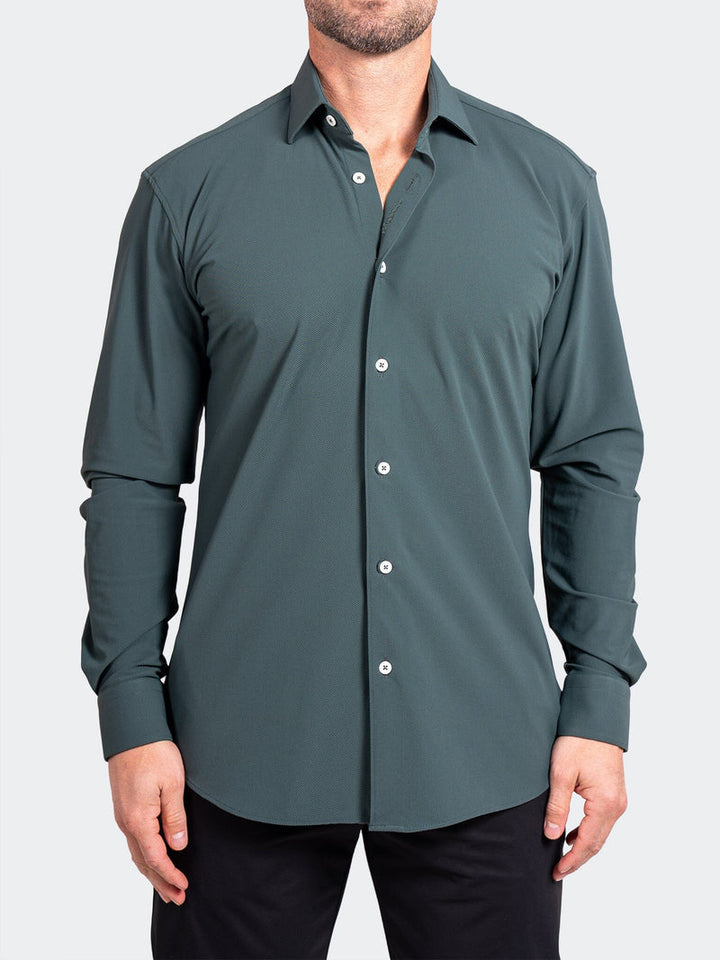 Maceoo Shirt | Fibonacci Stretcheurodark Green