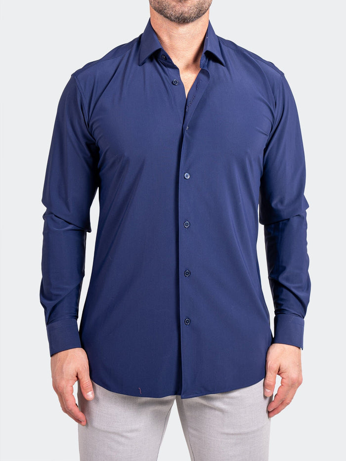 Maceoo Shirt | Fibonacci StretcheuroNavy Blue