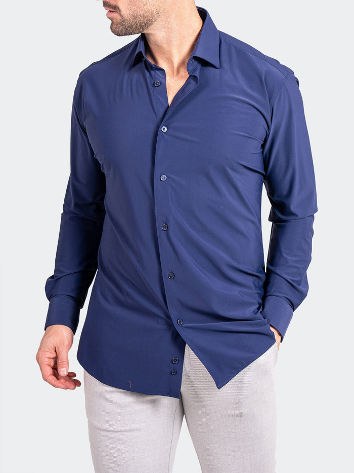 Maceoo Shirt | Fibonacci StretcheuroNavy Blue