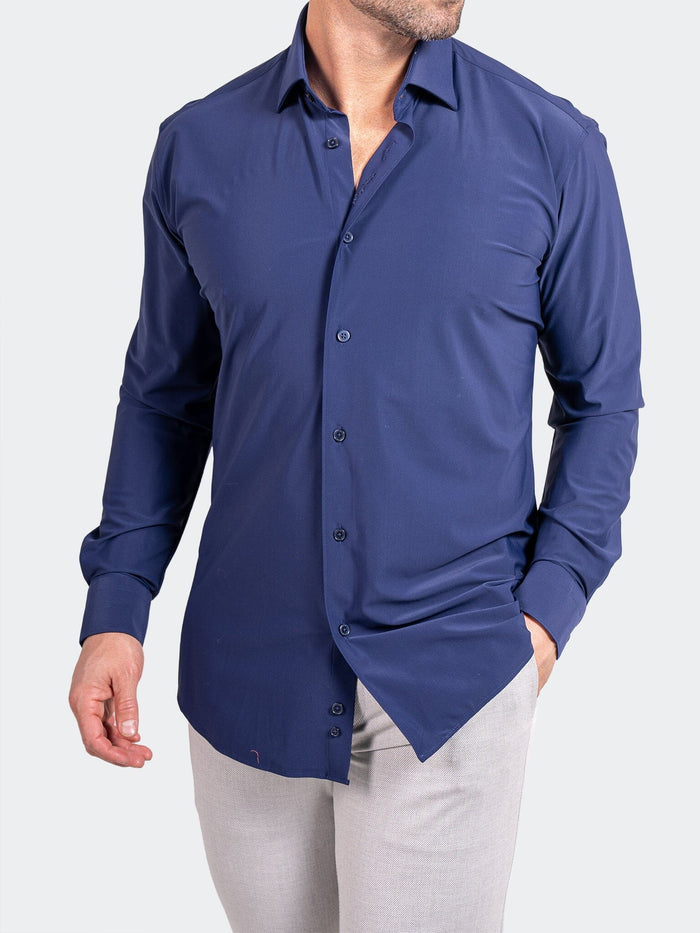 Maceoo Shirt | Fibonacci StretcheuroNavy Blue