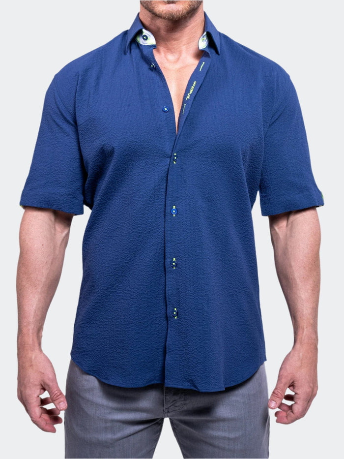 Maceoo Short-Sleeve Shirt | Galileo AristocratLuxeStretch8 Blue