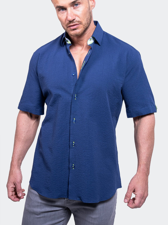 Maceoo Short-Sleeve Shirt | Galileo AristocratLuxeStretch8 Blue