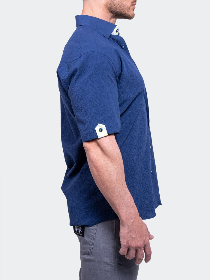 Maceoo Short-Sleeve Shirt | Galileo AristocratLuxeStretch8 Blue