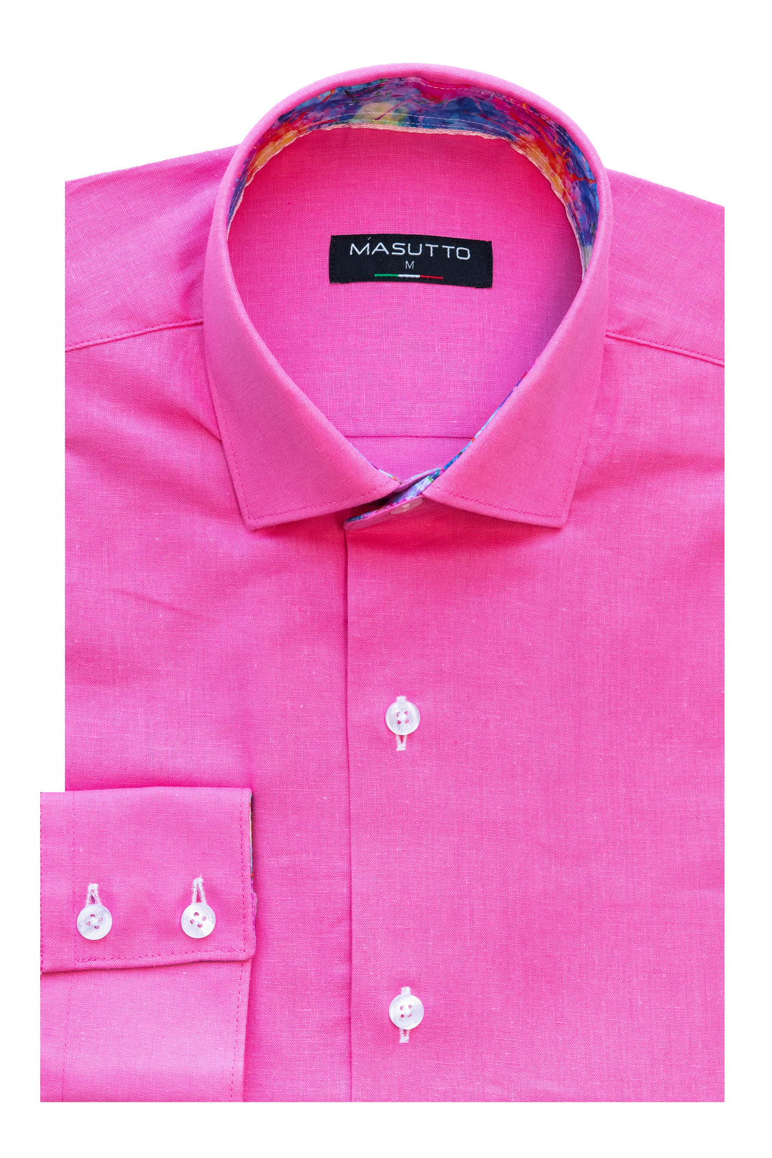Masutto Shirt | LIN-52 LONG SLEEVE BUTTON DOWN SHIRT