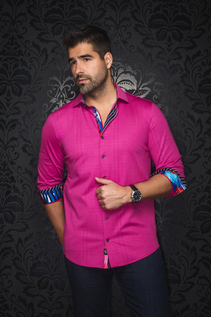 Au Noir Stretch Shirt | Capazza Fuchsia