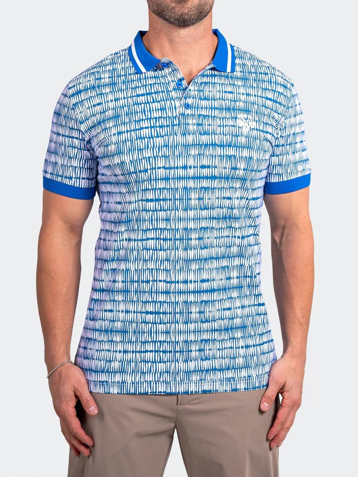 Maceoo Stretch Short-Sleeve Polos | Polo Ascension0035 Blue