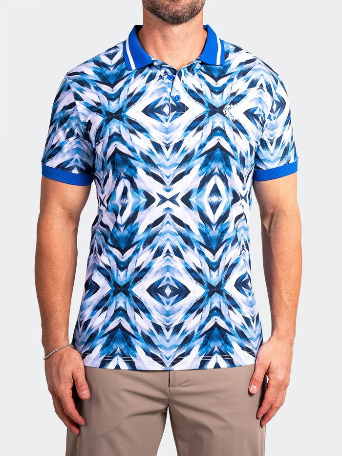 Maceoo Stretch Short-Sleeve Polos | Polo Ascension0041 Blue