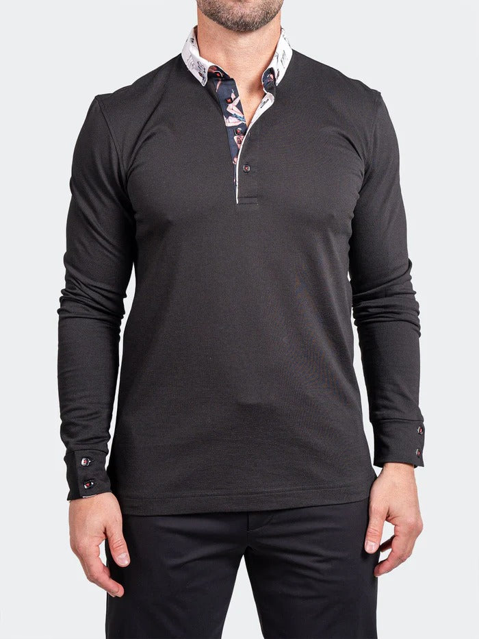 Maceoo Stretch Polos | Polo Newton Ascension0009 Black