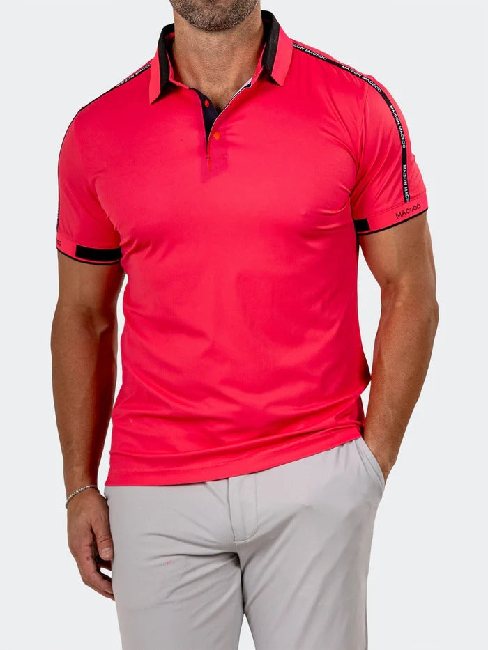 Maceoo Stretch Short-Sleeve Polos | Polo Knit Ascension0095 Pink