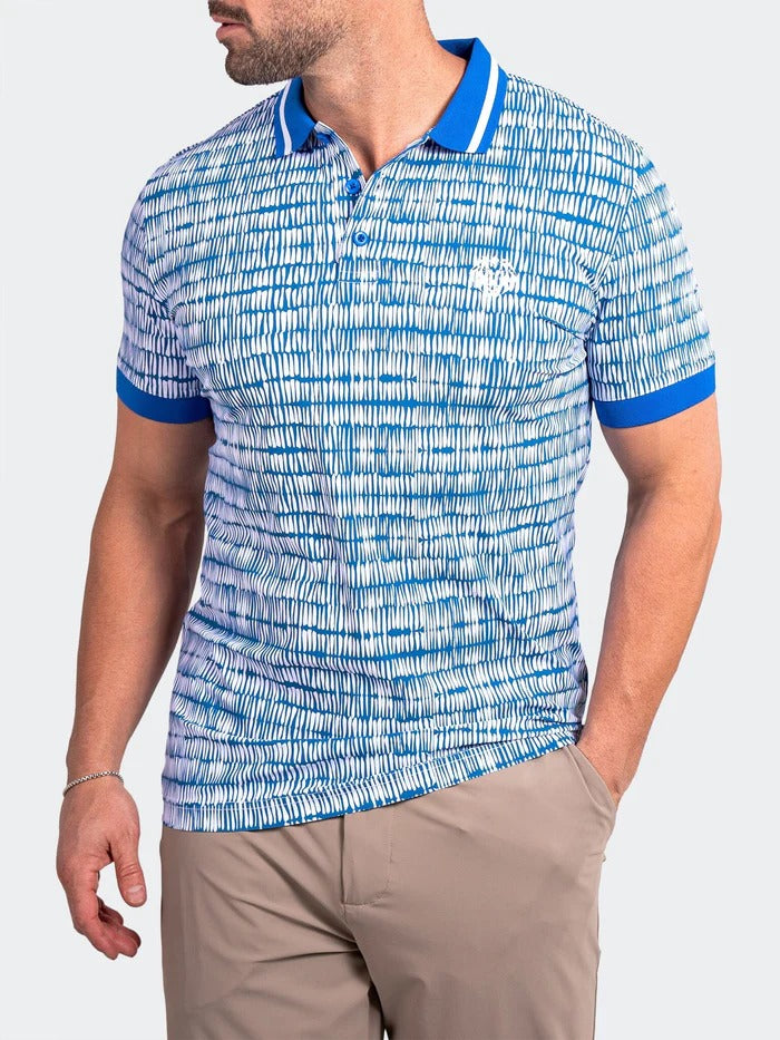 Maceoo Stretch Short-Sleeve Polos | Polo Ascension0035 Blue