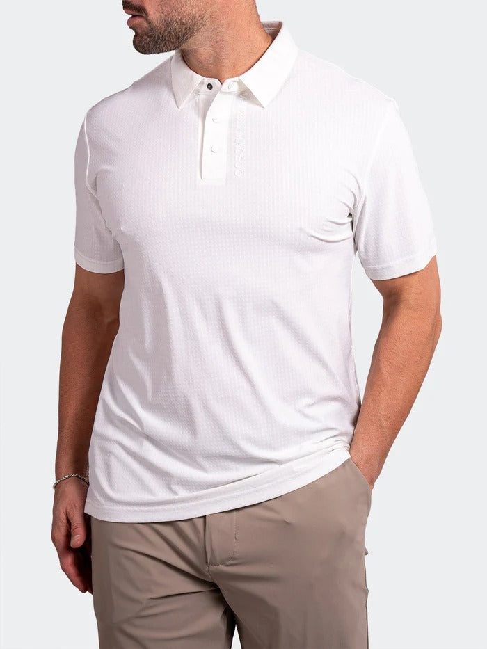 Maceoo Stretch Short-Sleeve Polos | Polo Ascension0044 White