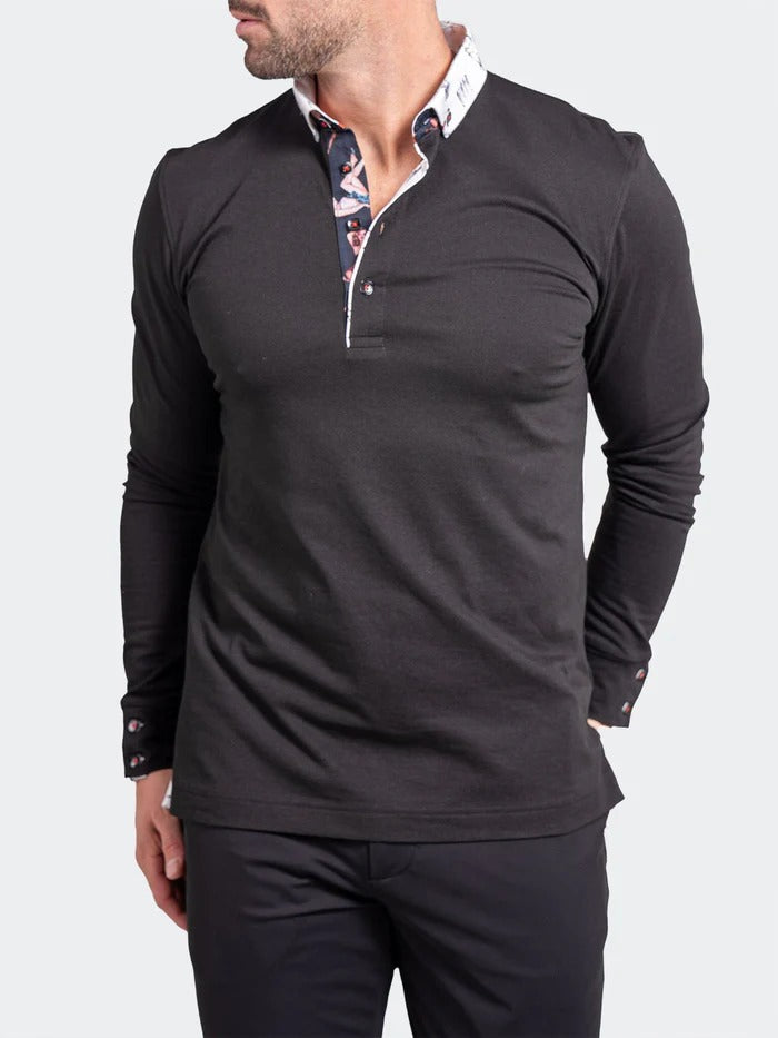 Maceoo Stretch Polos | Polo Newton Ascension0009 Black