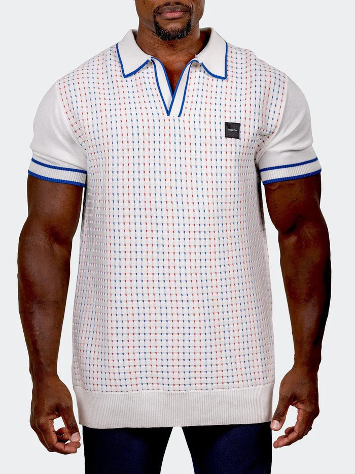 Maceoo Stretch Short-Sleeve Polos | Polo Knit Ascension0087 White