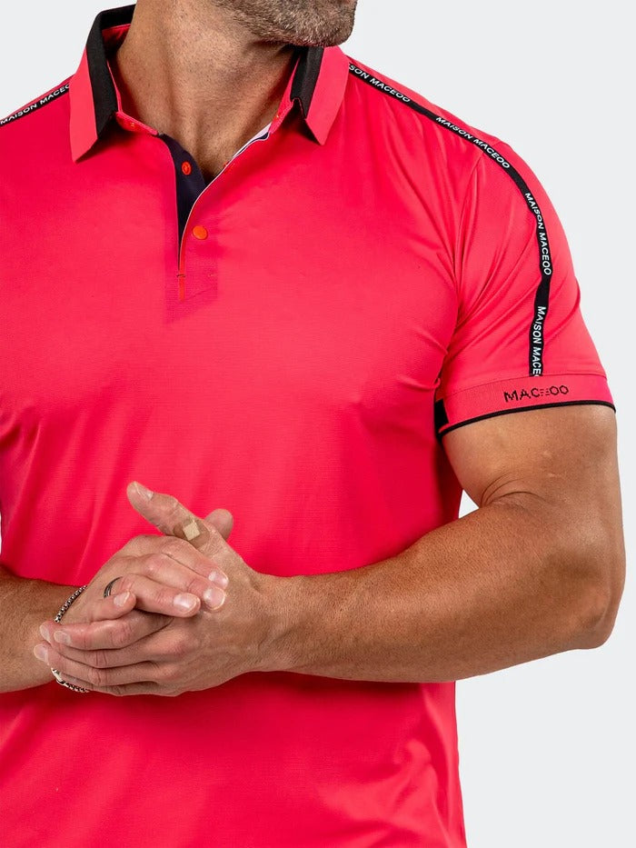 Maceoo Stretch Short-Sleeve Polos | Polo Knit Ascension0095 Pink