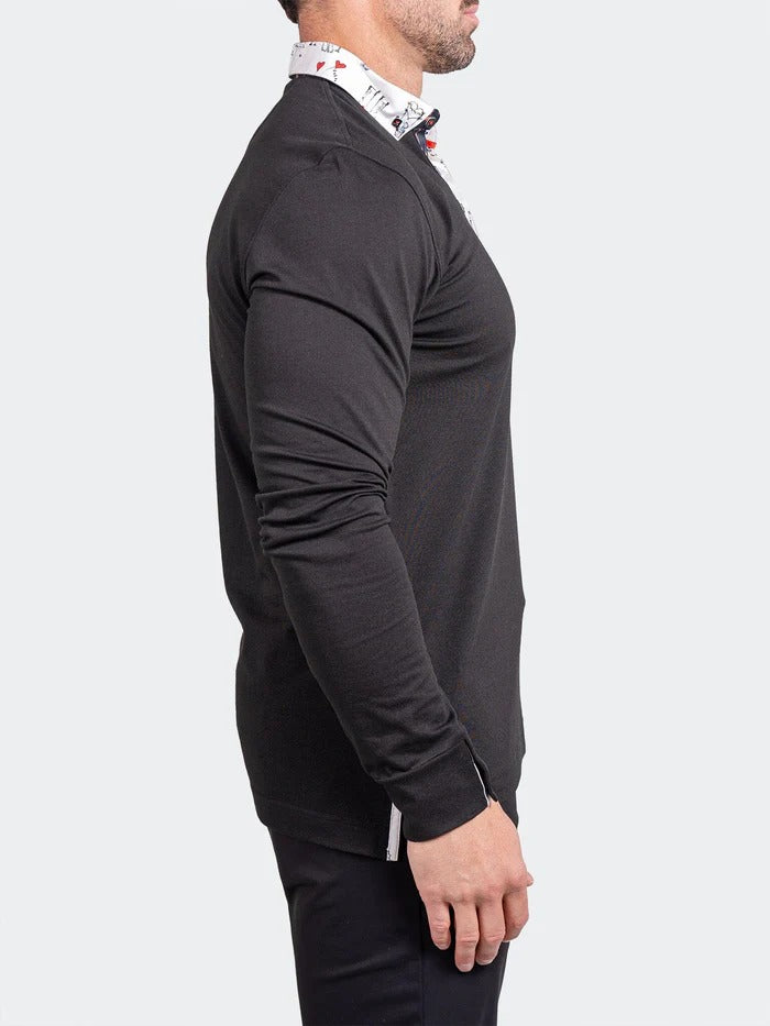 Maceoo Stretch Polos | Polo Newton Ascension0009 Black