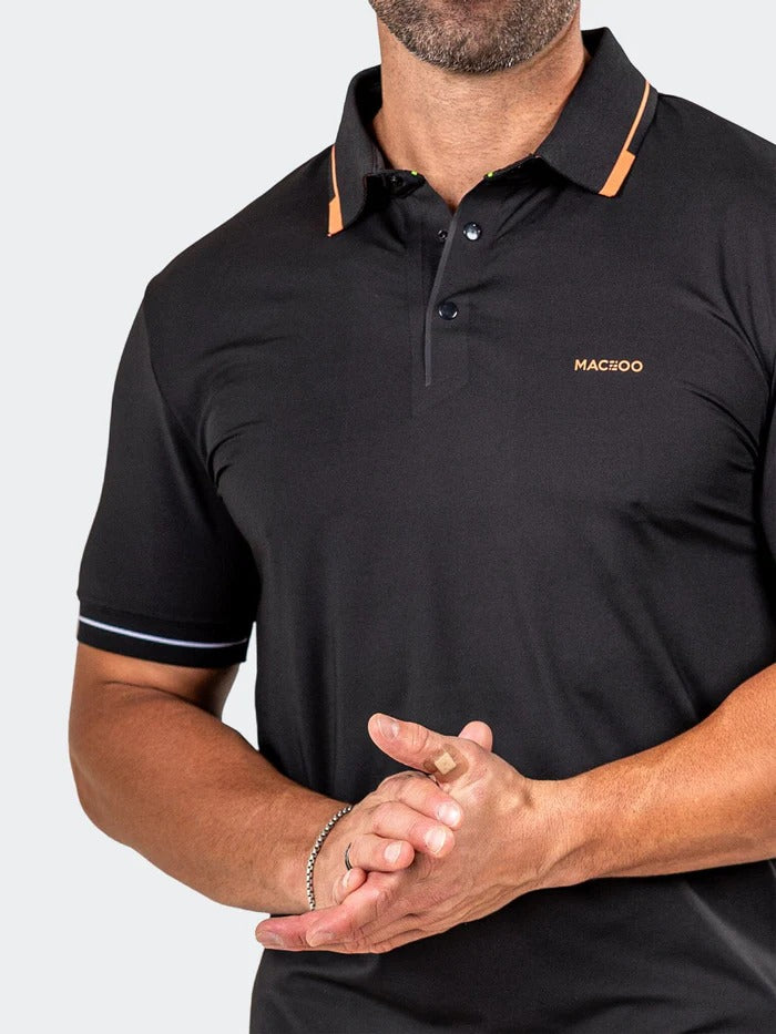 Maceoo Stretch Short-Sleeve Polos | Polo Knit Ascension0091 Black