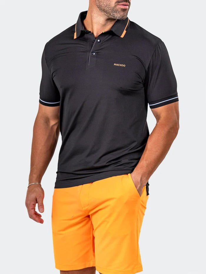 Maceoo Stretch Short-Sleeve Polos | Polo Knit Ascension0091 Black