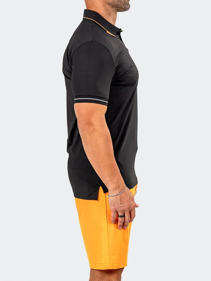 Maceoo Stretch Short-Sleeve Polos | Polo Knit Ascension0091 Black