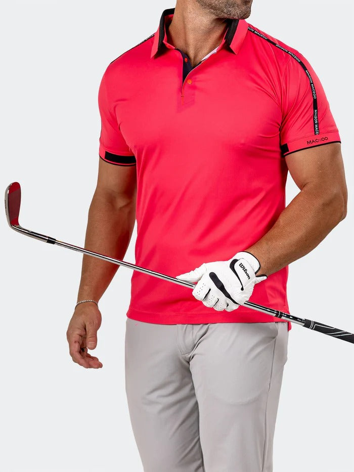 Maceoo Stretch Short-Sleeve Polos | Polo Knit Ascension0095 Pink