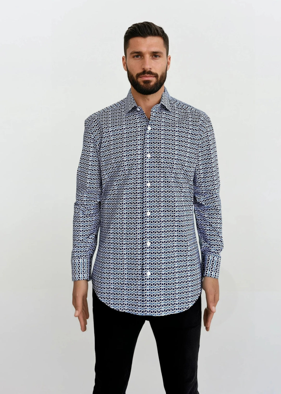 Masutto Shirt | HARRY-92 SLEEVE BUTTON DOWN SHIRT