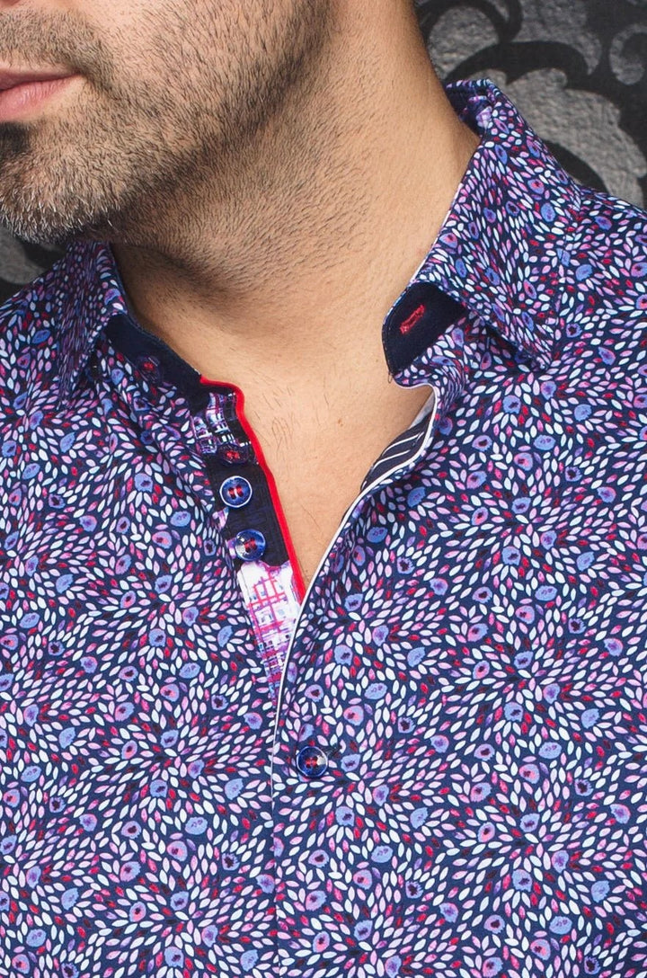 Au Noir Stretch Short Sleeve Shirt | Elton Purple