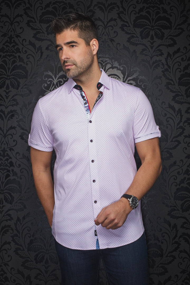 Au Noir Stretch Short Sleeve Shirt | Terrano Pink
