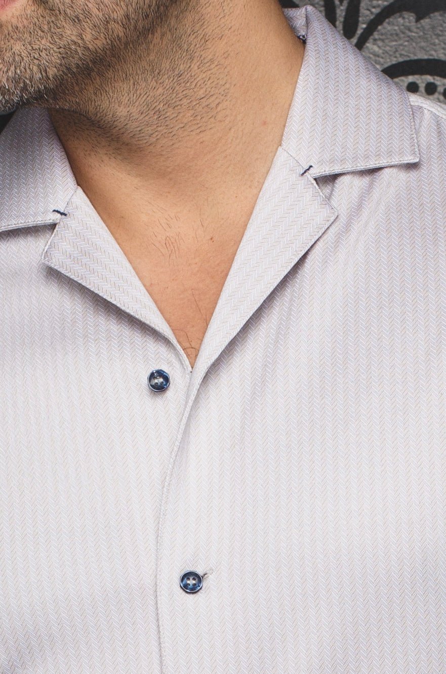 Au Noir Stretch Short Sleeve Shirt Flat Collar | Waikiki Stone