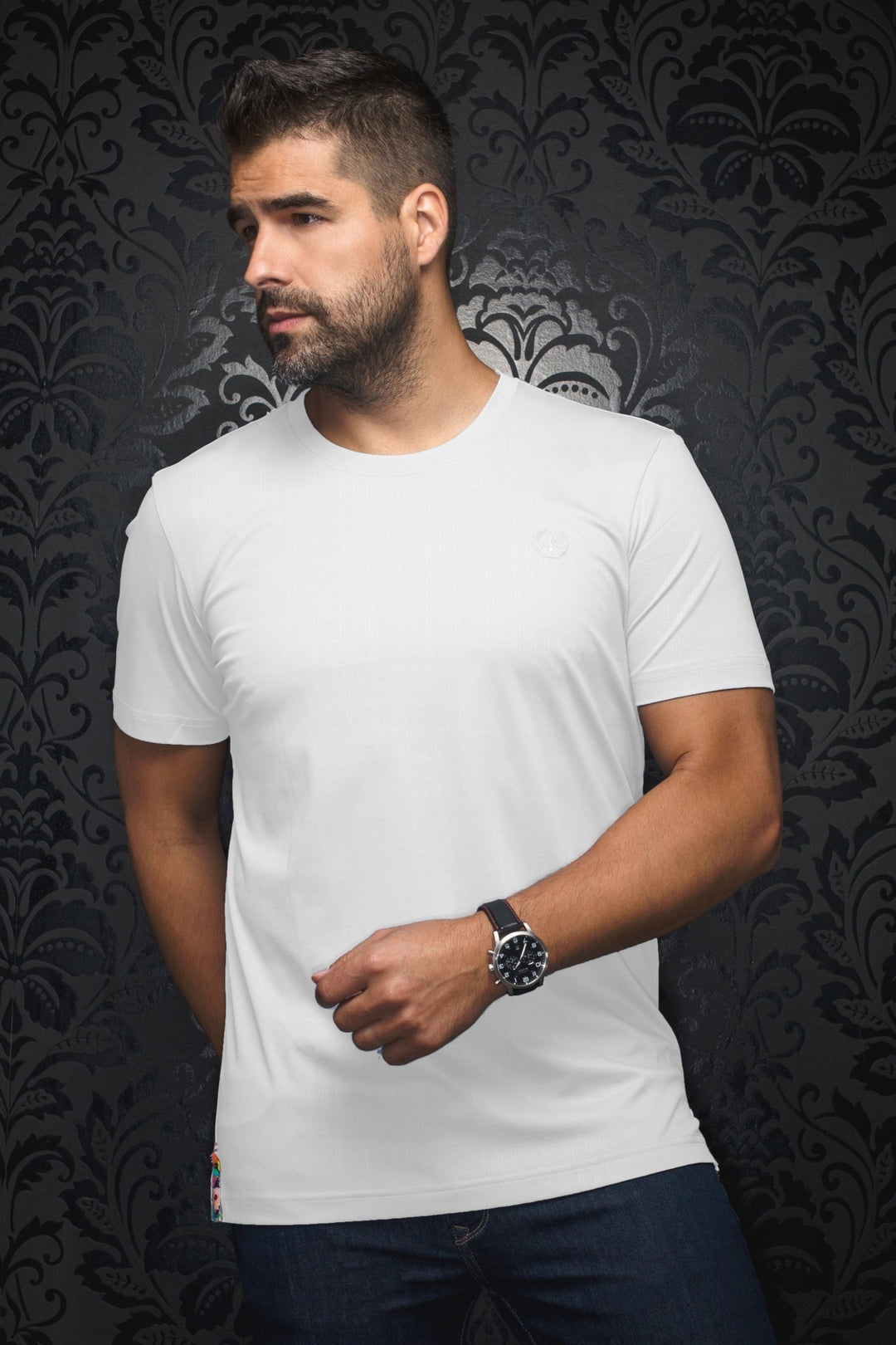 Au Noir Stretch Short-Sleeve Shirt | T-shirt Crew Neck - Varenna White
