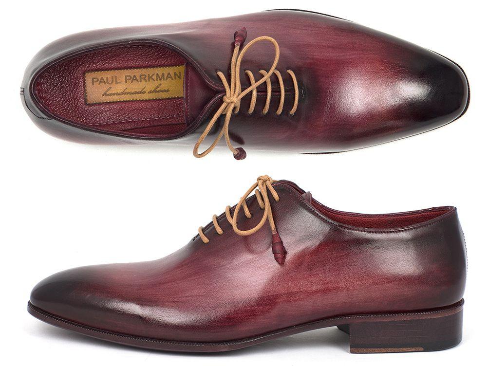 Paul Parkman Men's Burgundy Wholecut Plain Toe Oxfords (ID#DS65BUR)  Men  Fashion