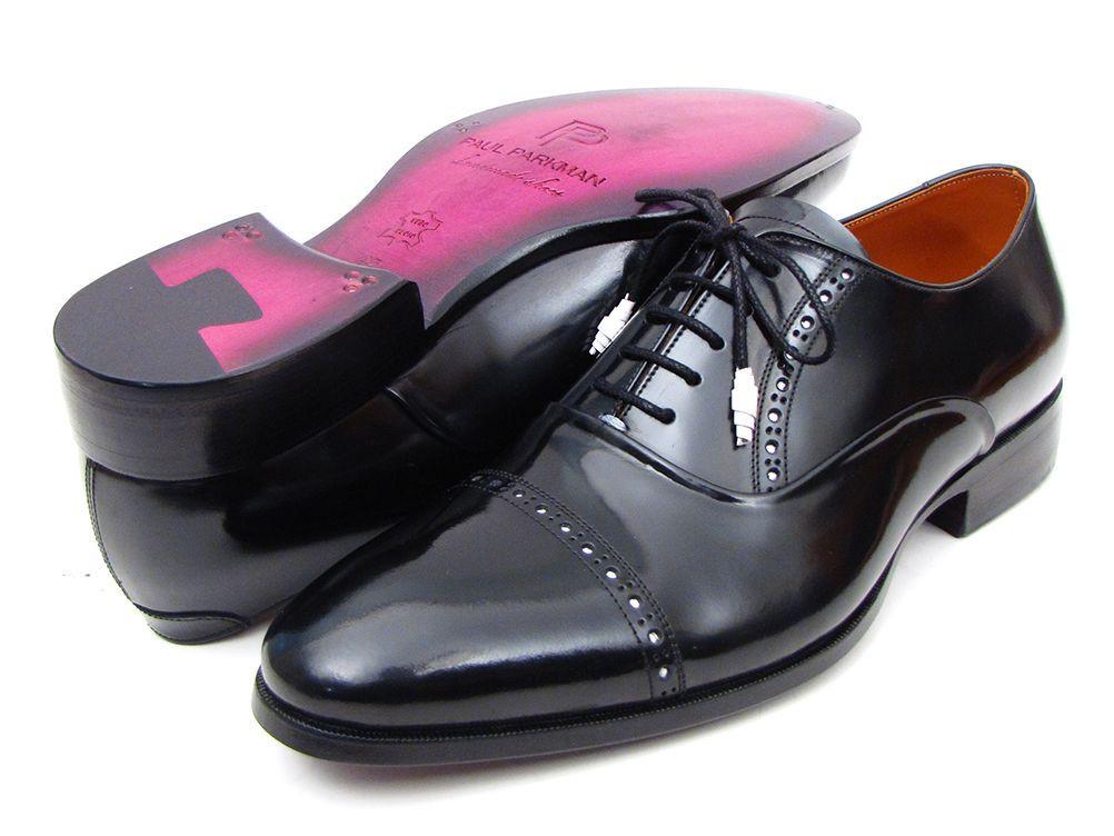Paul Parkman Men's Captoe Oxfords Black Dress Shoes (ID#78RG61