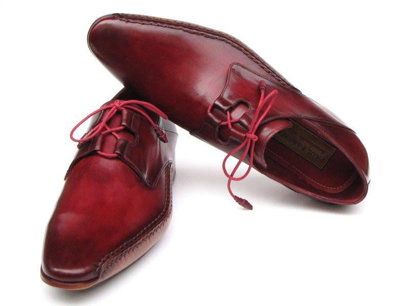 Paul Parkman Men's Ghillie Lacing Side Handsewn Dress Shoes - Burgundy Leather Upper and Leather Sole (ID#022-BUR) - '----- Paul Parkman Men's Ghillie Lacing Side Handsewn Dress Shoes - Burgundy Leather Upper and Leather Sole (ID#022-BUR) - '-----