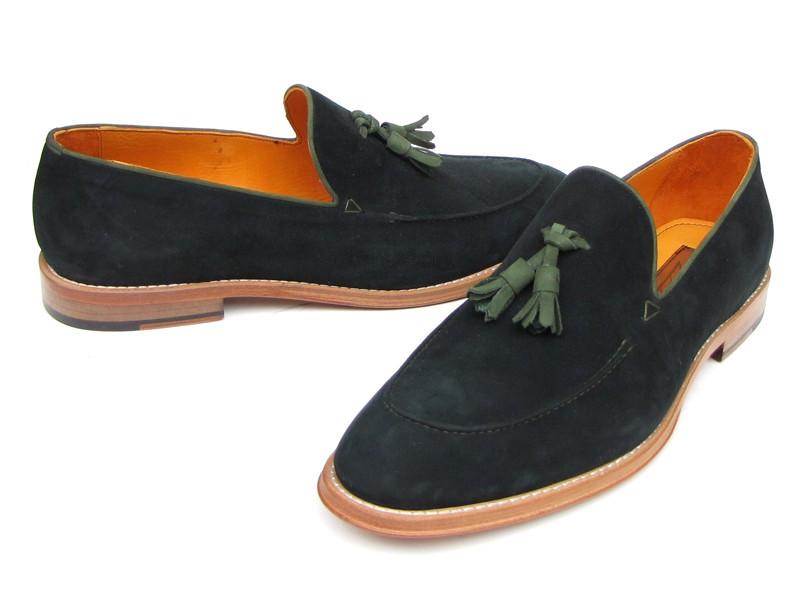 men's green suede dress shoes Mens Hunter Green Baroque Embossed Velvet Dress Loafers Shoes After Mi main image 0
