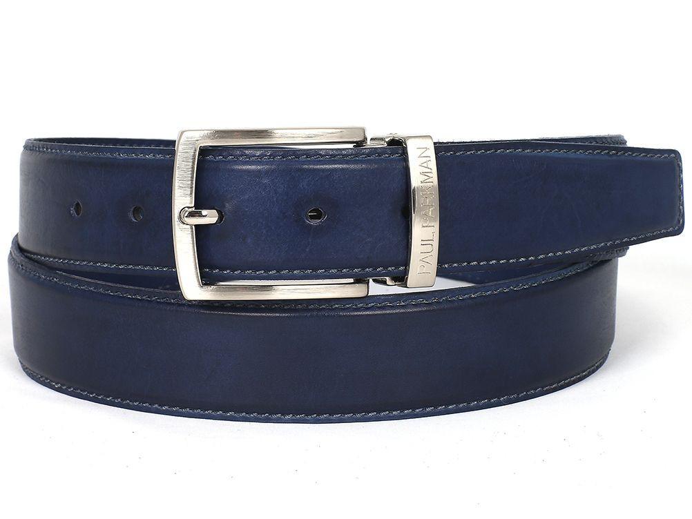 Paul Parkman Men's Handmade Leather Belt Hand-Painted Blue B01-A main image 1