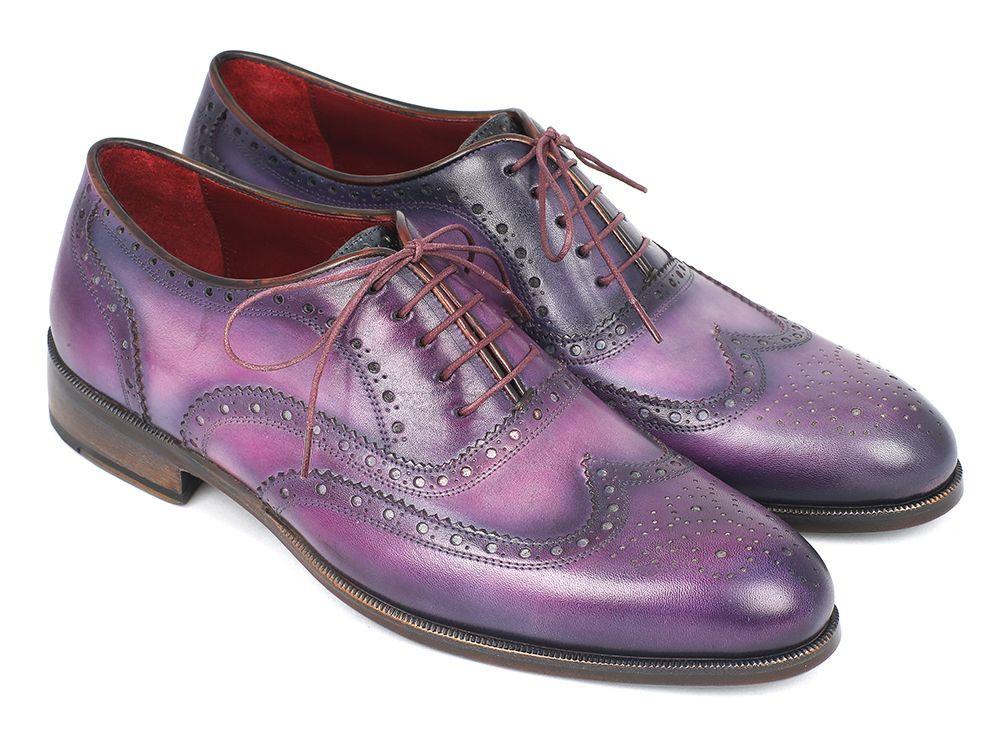 Paul Parkman Wingtip Oxfords Purple & Navy Handpainted Calfskin (ID#74 – Men Fashion Paul Parkman Wingtip Oxfords Purple & Navy Handpainted Calfskin (ID#74 – Men Fashion
