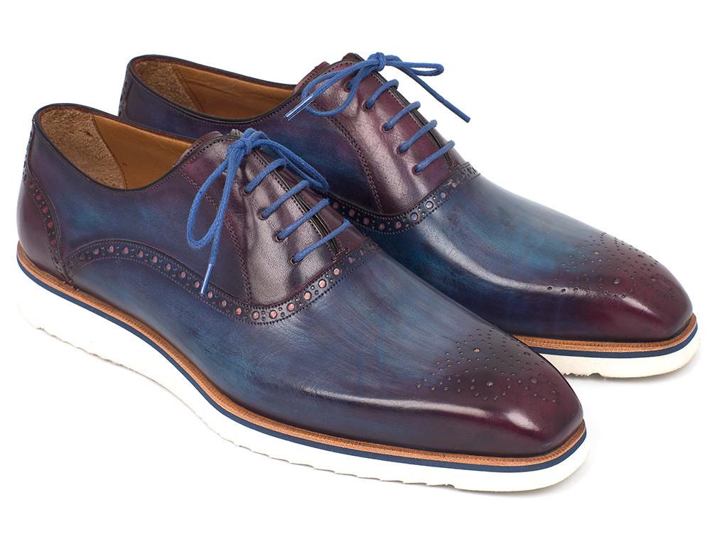 Paul Parkman Smart Casual Oxford Shoes for Men Blue & Purple (ID#184SNK-BLU) EU 47 - US 13 Paul Parkman Smart Casual Oxford Shoes for Men Blue & Purple (ID#184SNK-BLU) EU 47 - US 13