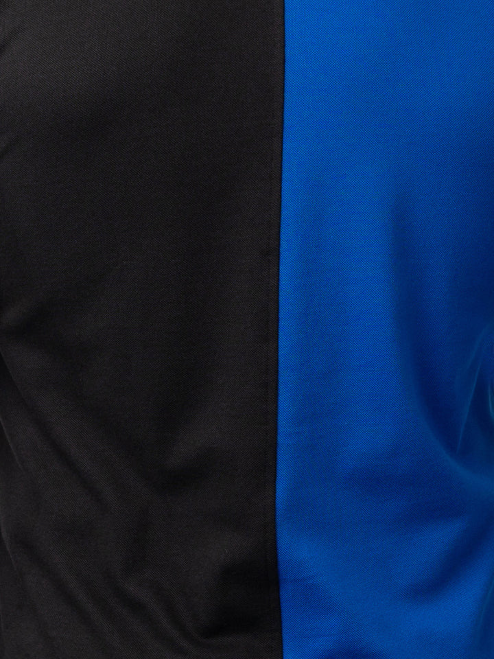 Maceoo Short Sleeves Polo | Polo Mozart Split Black Blue