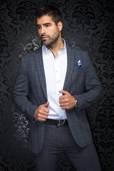 Au Noir Blazer | Belmondo Grey Navy - Men Fashion