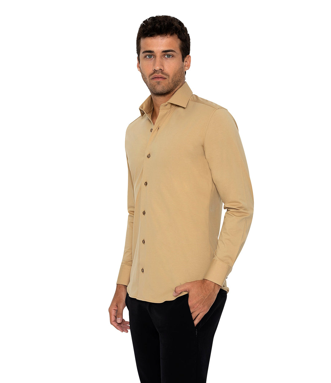 Bertigo Shirt  | Cooper Tan Knit Shirt