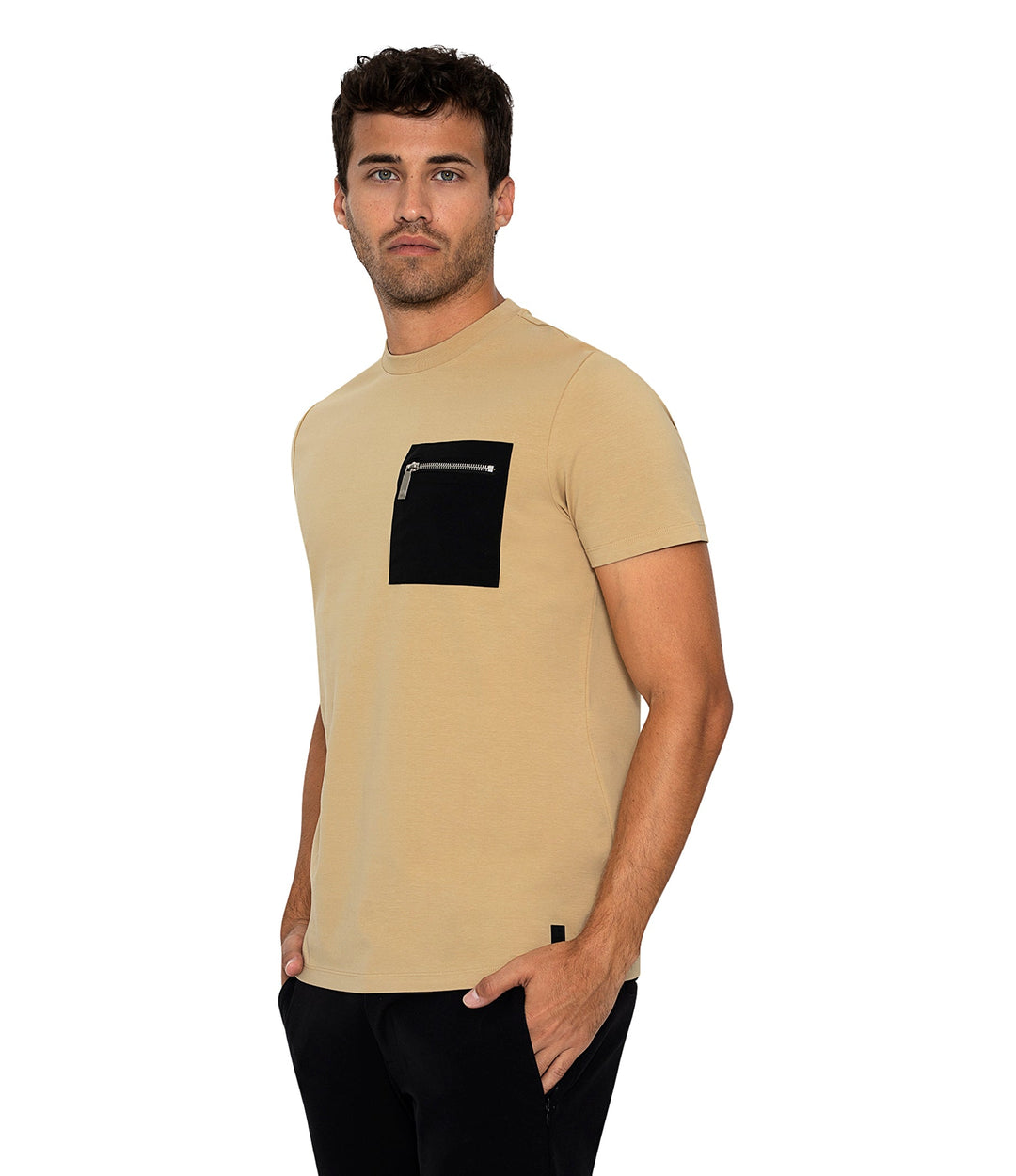 Bertigo Stretch Short-Sleeve Tshirts | ORSO ZP TAN T-SHIRT