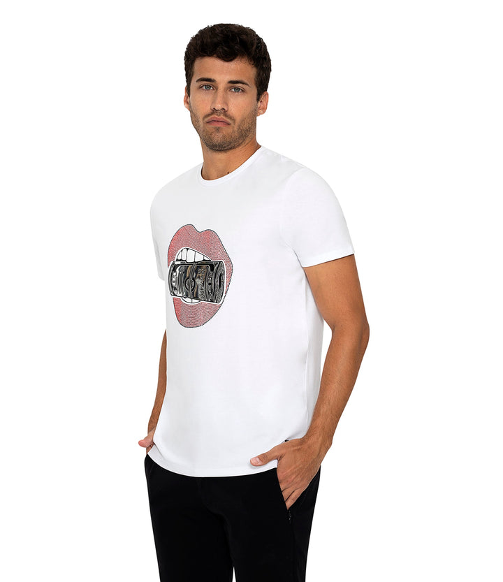 Bertigo Stretch Short-Sleeve Tshirts | HONEY MONEY WHITE T-SHIRT